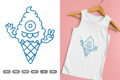 Ice Cream Monster SVG &amp; Clipart Product Image 1