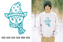Winter Fox SVG &amp; Clipart Product Image 1
