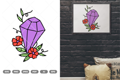 Floral Diamond Colored SVG &amp; Clipart Product Image 1
