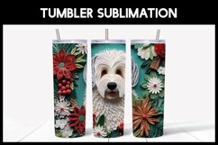 6 3D Christmas Sheepdog Tumbler Sublimation | 3D Tumbler Product Image 5
