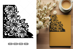 Decorative Rose Corner Ornament SVG &amp; Clipart Product Image 1