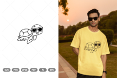 Sea Sea Turtle Wearing Sunglasses SVG &amp; Clipart Product Image 1