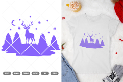 Winter Deer Scene SVG Clipart Product Image 1