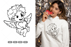Kawaii Cupid SVG &amp; Clipart Product Image 1