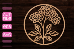 Round Sign with Flowers SVG,Wood cut round sign SVG Product Image 1