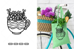 Flowers in a Cup SVG &amp; Clipart Product Image 1