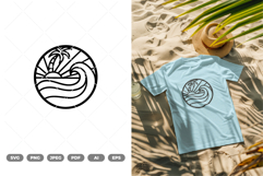 Beach Scene Outline SVG &amp; Clipart Product Image 1