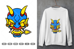 Oni Mask Colored SVG &amp; Clipart Product Image 1