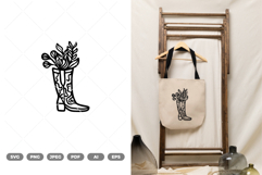 Flower in a Boot SVG &amp; Clipart Product Image 1