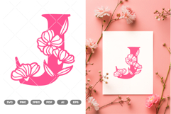 Floral Alphabet SVG &amp; Clipart Product Image 1