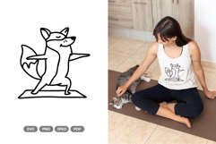 Cute Yoga Fox SVG &amp; Clipart Product Image 1