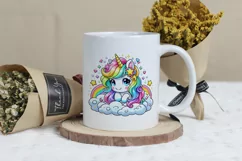 Adorable Baby Rainbow Unicorn Png Clip Art Product Image 3