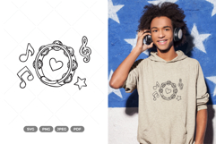 Tambourine Doodle SVG &amp; Clipart Product Image 1