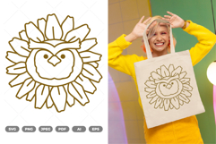 Owl with Sunflower Head SVG &amp; Clipart Product Image 1