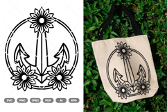 Floral Anchor SVG &amp; Clipart Product Image 1