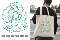 Cowgirl Mermaid SVG &amp; Clipart Product Image 1