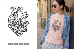 Floral Heart SVG &amp; Clipart Product Image 1