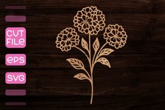 Bouquet of Flowers Laser Cut I Laser Cut SVG Product Image 1