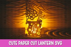 Hydrangea Flowers Lantern SVG I Floral paper cut SVG Product Image 2