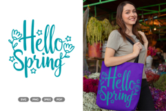 Hello Spring SVG &amp; Clipart - Spring Cut File Product Image 1