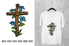 Floral Cross Colored SVG &amp; Clipart Product Image 1