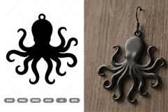 Earrings Sea Octopus SVG &amp; Clipart Product Image 1