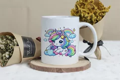 Adorable Baby Rainbow Unicorn Png Clip Art Product Image 3