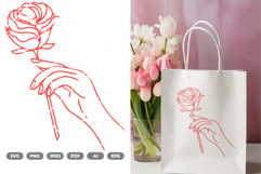 Hand and Rose SVG &amp; Clipart Product Image 1