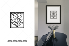 Floral Glass Art Outline SVG &amp; Clipart Product Image 1