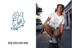 Skateboard Dog SVG &amp; Clipart Product Image 1