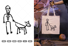 Skeleton Man and Dog SVG &amp; Clipart Product Image 1