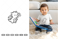Baby Dragon Doodle SVG &amp; Clipart Product Image 1
