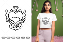 Floral Heart Tattoo SVG &amp; Clipart Product Image 1