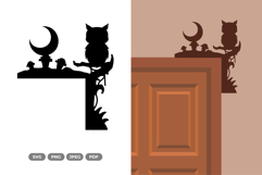 Halloween Door Corner SVG &amp; Clipart Product Image 1