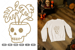 Skull and Plant SVG &amp; Clipart Product Image 1
