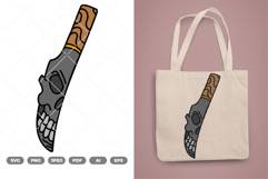 Skull Knife COlored SVG &amp; Clipart Product Image 1