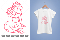 Cowgirl Mermaid SVG &amp; Clipart Product Image 1