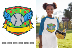 Baseball Emblem Colored SVG &amp; Clipart Product Image 1