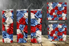 4th july Floral Digital paper 20 oz Skinny Tumbler Product Image 4