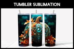 6 3D Tumbler Wrap Embroidered Pumpkins I 3D Tumbler Wrap Product Image 4
