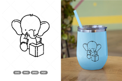 Tiny Elephant Doodle SVG &amp; Clipart Product Image 1