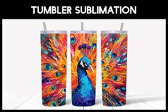 6 Rainbow Peacock Tumbler Sublimation Product Image 5