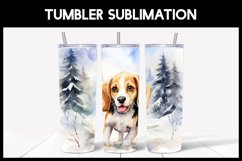 6 Winter Beagle Dog Tumbler Sublimation |Winter Tumbler Product Image 5