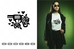 Gun and Rose SVG &amp; Clipart Product Image 1