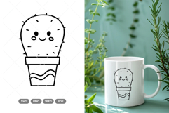Kawaii Cactus SVG &amp; Clipart Product Image 1