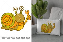 Snail Robot Colored SVG &amp; Clipart Product Image 1