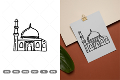 Mosque Doodle SVG &amp; Clipart Product Image 1