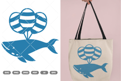Whale and Balloons SVG &amp; Clipart Product Image 1
