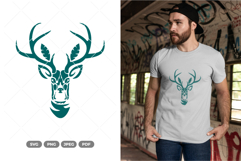 Majestic Deer Silhouette SVG &amp; Clipart Product Image 1