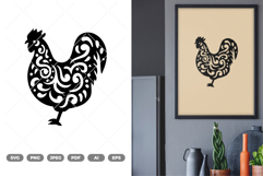 Floral Chicken SVG &amp; Clipart Product Image 1